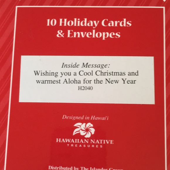 🦄 10 Holiday cards and envelopes, Hawaiian snowman - Picture 3 of 3